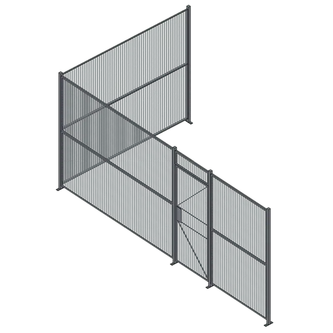 29LF - 3' Single Hinged Door 2 Sided Wire Partition