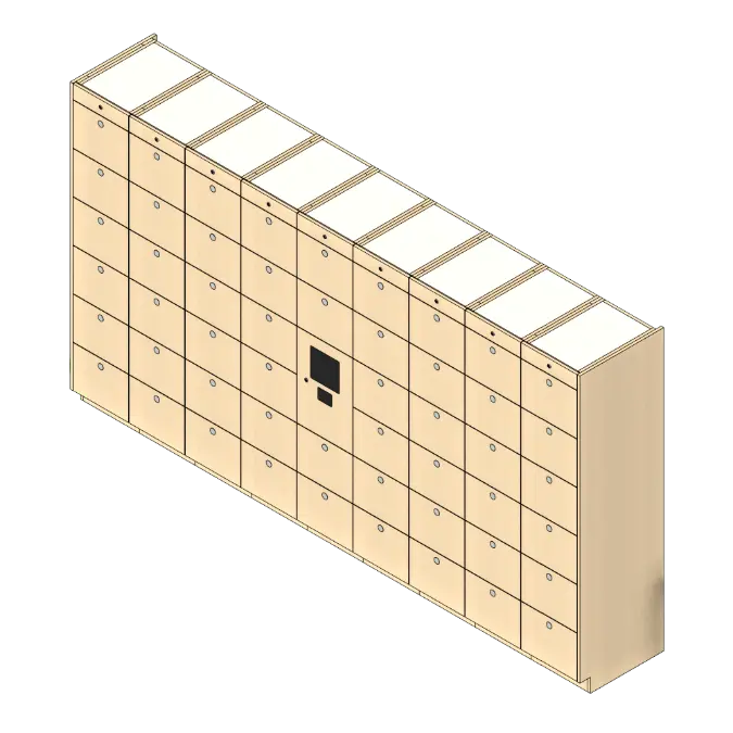 BIM objects - Free download! 52 Total Openings Laminate Smart Locker ...