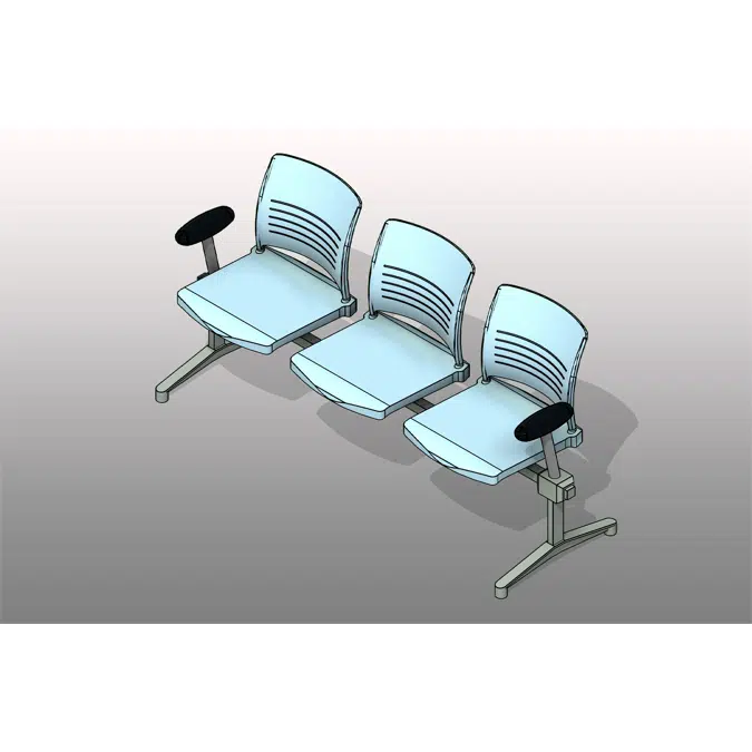 BIM objects - Free download! Tandem Armrests Polypropylene Seating ...