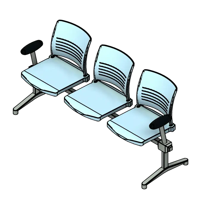 Tandem Armrests Polypropylene Seating