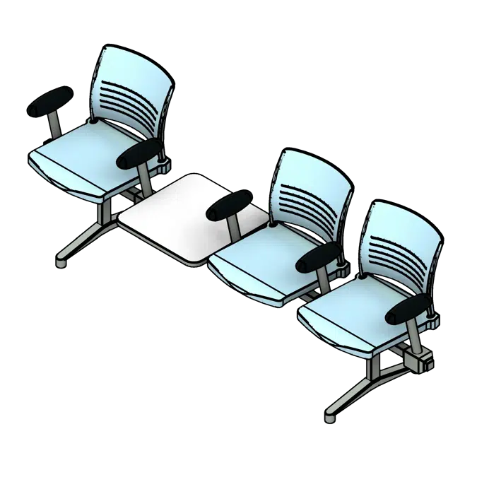 Tandem Armrests Polypropylene Seating