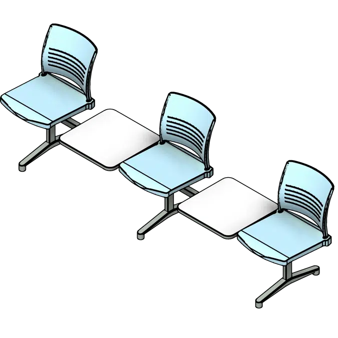 Tandem Armrests Polypropylene Seating