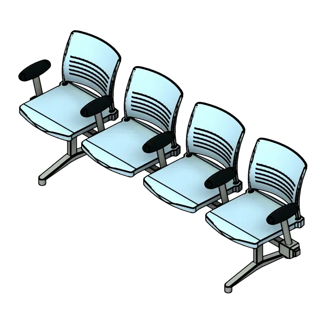Tandem Armrests Polypropylene Seating