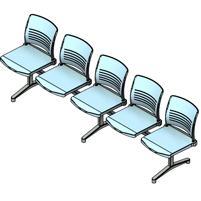Tandem Armrests Polypropylene Seating