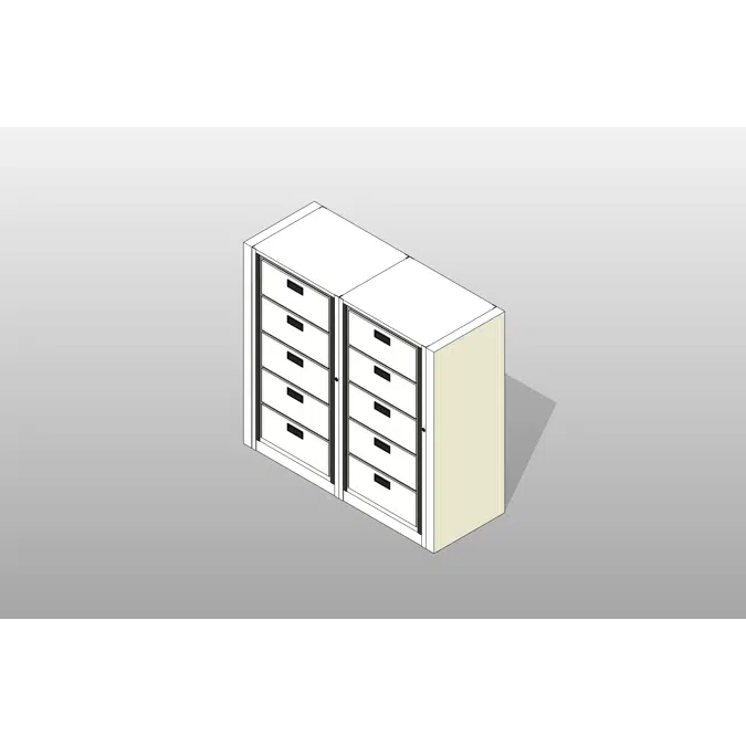 Letter-2 Cabinets-5 Tier-Drawers Steel Rotary File
