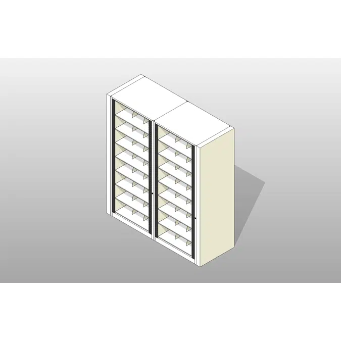 Legal-2 Cabinets-8 Tier-Shelves Steel Rotary File