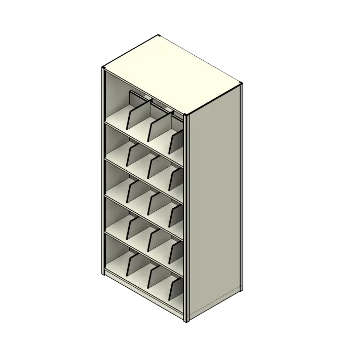 BIM objects - Free download! Binder-5 Tier-Double Sided 4 Post Shelving ...