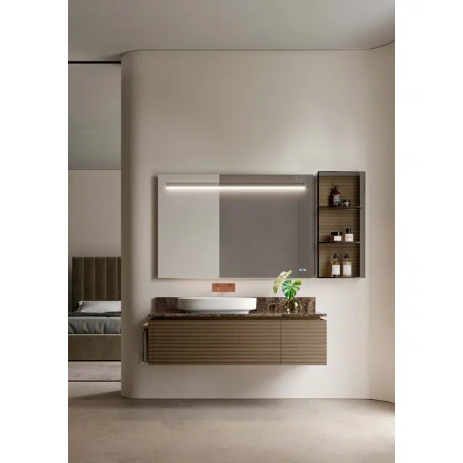 Side-Up rectangular mirror with LED backlighting h.90 - SRC