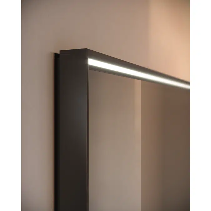 Tecnica aluminium framed rectangular mirror with integrated lighting h.70 - STT7