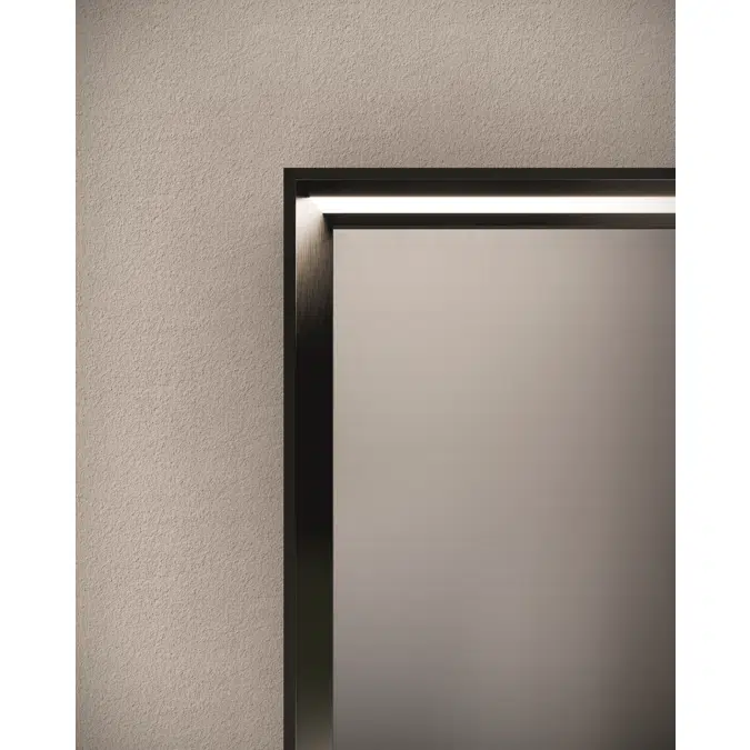 Tecnica aluminium framed rectangular mirror with integrated lighting h.70 - STT7