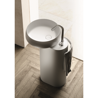 Image for BEAUTY freestanding washbasin in Cristalplant with tap hole