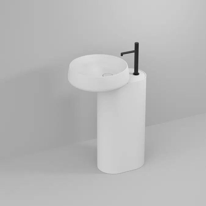 BEAUTY freestanding washbasin in Cristalplant with tap hole