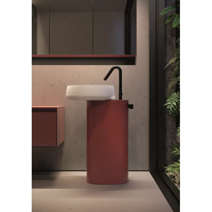 BEAUTY freestanding washbasin in Cristalplant with tap hole