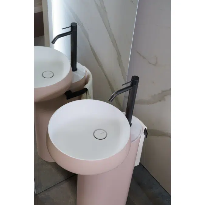 BEAUTY freestanding washbasin in Cristalplant with tap hole