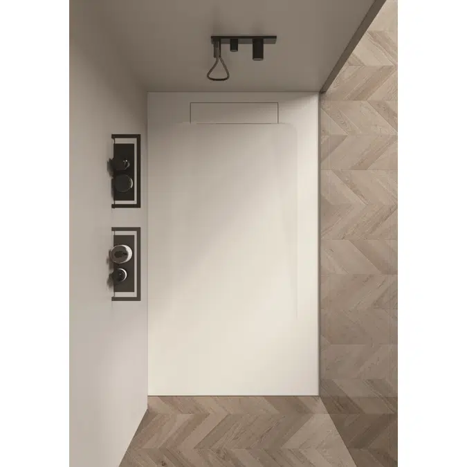 Sandy shower tray raised installation