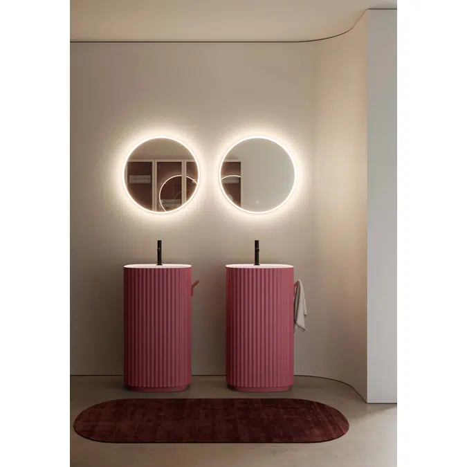 Lavabo Giove02 freestanding in Cristalplant colorato esternamente