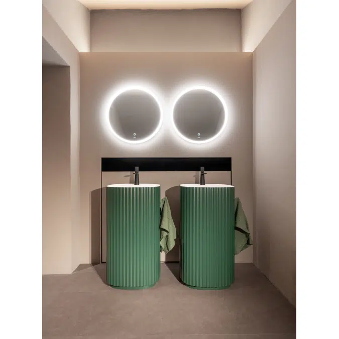 Lavabo Giove02 freestanding in Cristalplant colorato esternamente