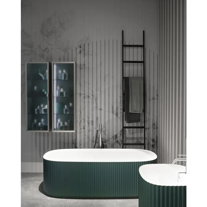 Lavabo Giove02 freestanding in Cristalplant colorato esternamente