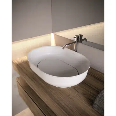 afbeelding voor NICOLE OVALE countertop washbasin in MINERALUX and MINERALSOLID