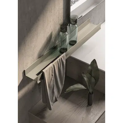 Imagem para aluminum shelf L.700 with towel rail}