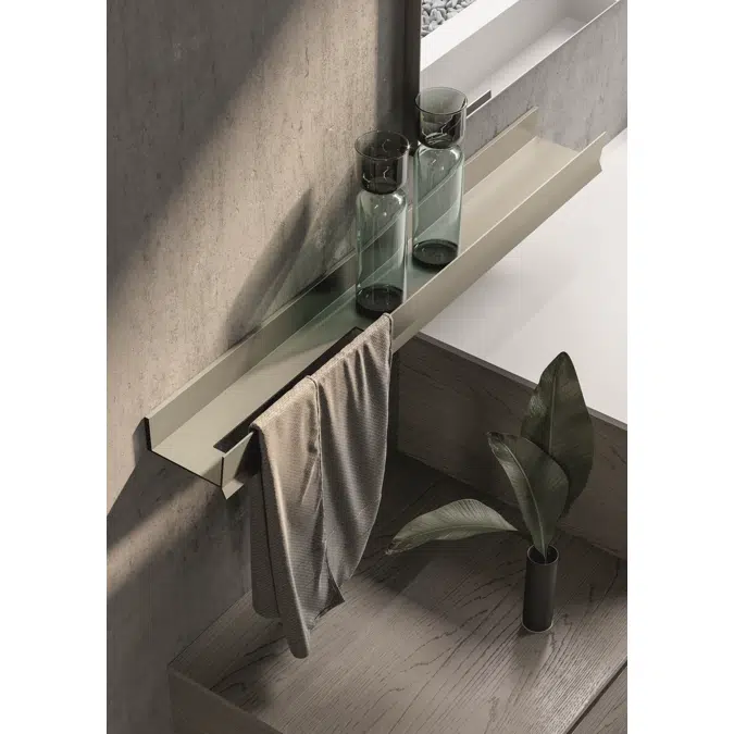 aluminum shelf L.700 with towel rail