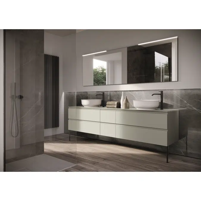 NICOLE TONDO countertop washbasin in MINERALUX and MINERALSOLID