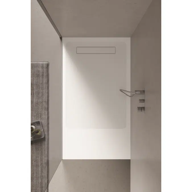 Street shower tray flush installation without profile