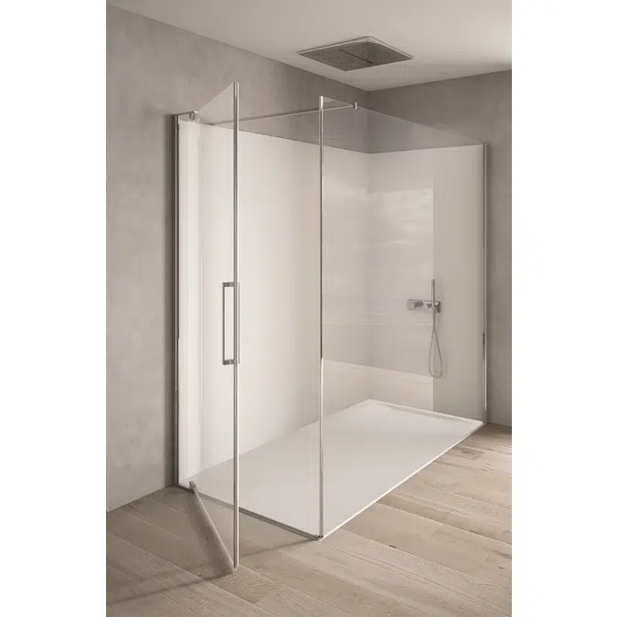 Street shower tray raised installation without profile