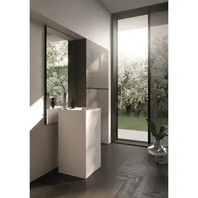 Image for QUADRO freestanding washbasin in Cristalplant with tap hole