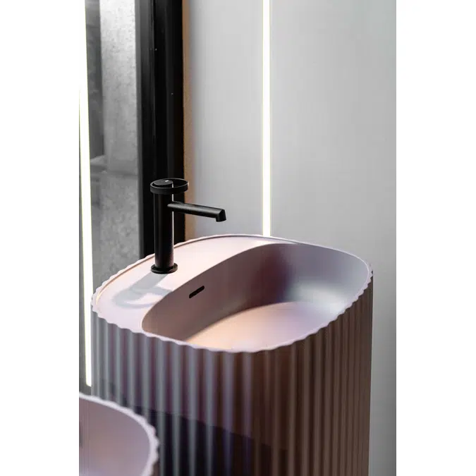 Lavabo Giove02 freestanding in Cristalplant® colorato totale 