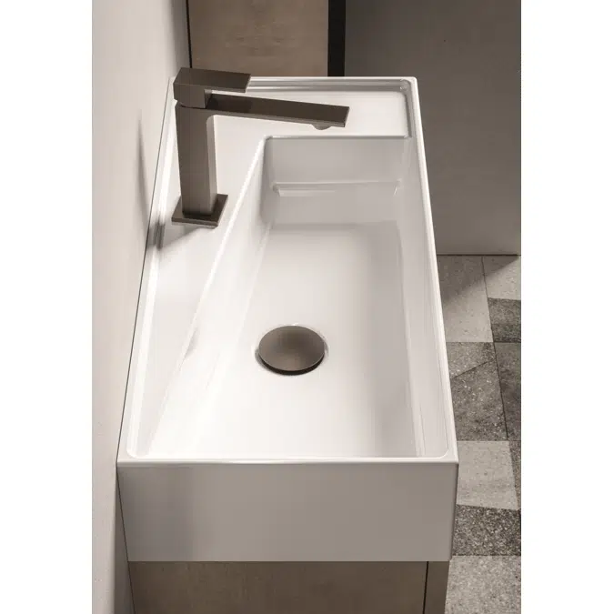 Handrinse basin H. 60.5 with ceramic washbasin TIME