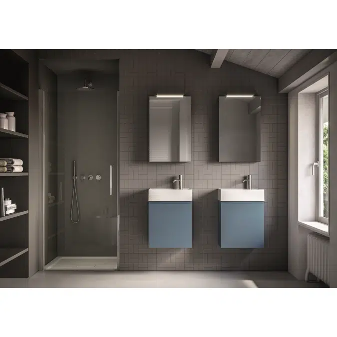 Handrinse basin H. 60.5 with ceramic washbasin TIME