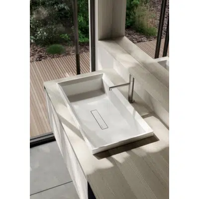 Image for ELITE washbasin in MINERALUX and MINERALSOLID (semi-recessed)