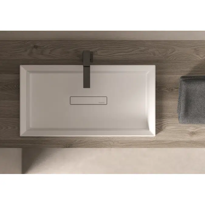 ELITE washbasin in MINERALUX and MINERALSOLID (semi-recessed)