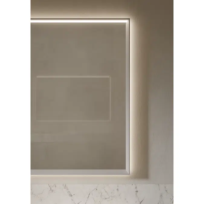 Tecnica-Up aluminium framed rectangular mirror with integrated lighting h.70 - STR7