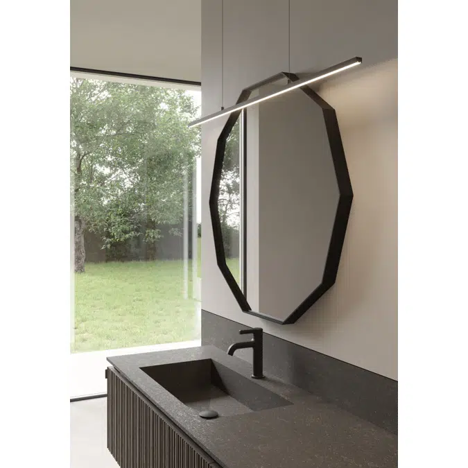 Deka aluminium framed decagonal mirror