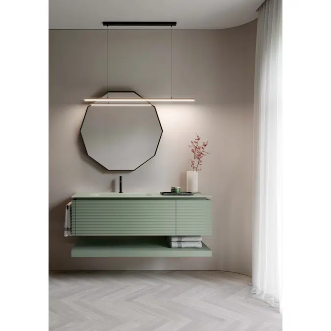 Deka aluminium framed decagonal mirror
