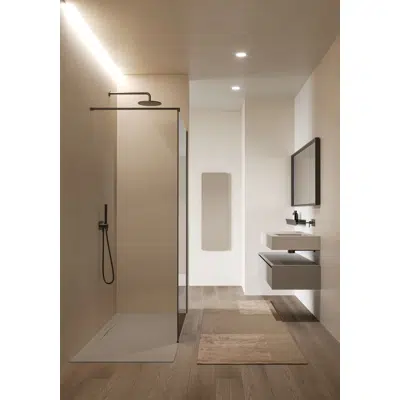 Dual shower tray raised installation图像