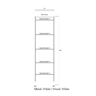 bild för Décor+ by Elfa Closet- Adjustable Solid or wire w/ Trim Shelves