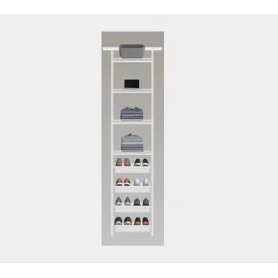Image for Elfa Closet- Adjustable Wire and Gliding Shoe Shelves 2' Section