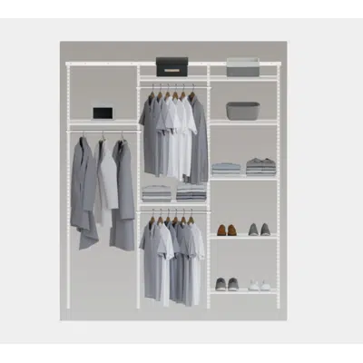Image for Elfa Closet- Adjustable Wire Shelves with Long Hang and Double Hang
