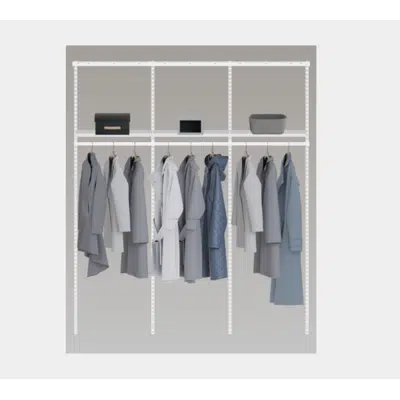 Image for Décor+ by Elfa Closet- Adjustable Solid or Wire w/ Trim - 12" Shelf and Rod