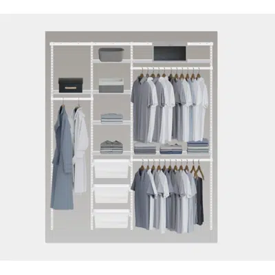 Image for Décor+ by Elfa Closet- Drawers, Solid or Wire w/Trim Shelves, Long Hang and Double hang