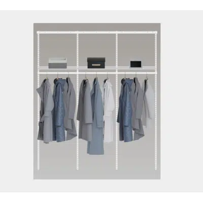 Image for Décor+ by Elfa Closet- Adjustable Solid or Wire w/ Trim 16" Shelf and Rod