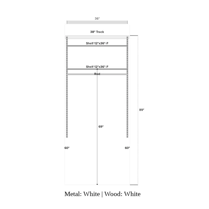 Elfa Closet- Adjustable Wire Shelves with Rod