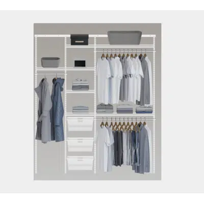 Image for Elfa Closet- Adjustable Wire Shelves, Mesh Drawers, Long Hang, Double Hang