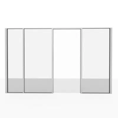 Aluminum partition -  glazed door unit图像