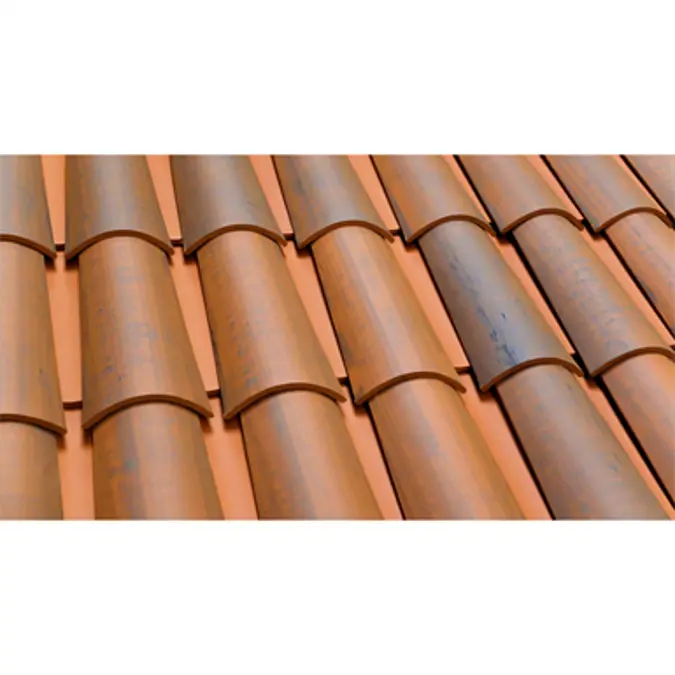 BIM objects - Free download! Barrel Roof Tile 40x15 Vintage | BIMobject