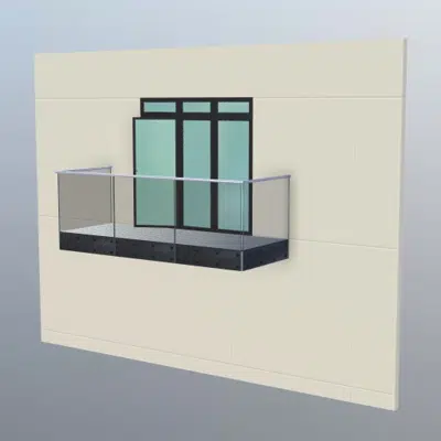 bild för Frameless balustrade - Rectangular Opaque Glass -  6m2 Balcony