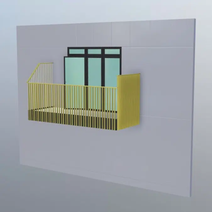 Front Balustrade & Privacy Screens - Rectangular with Pattern #1 - 6m2 Balcony